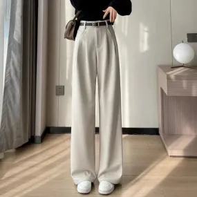 High Waist Straight Trousers