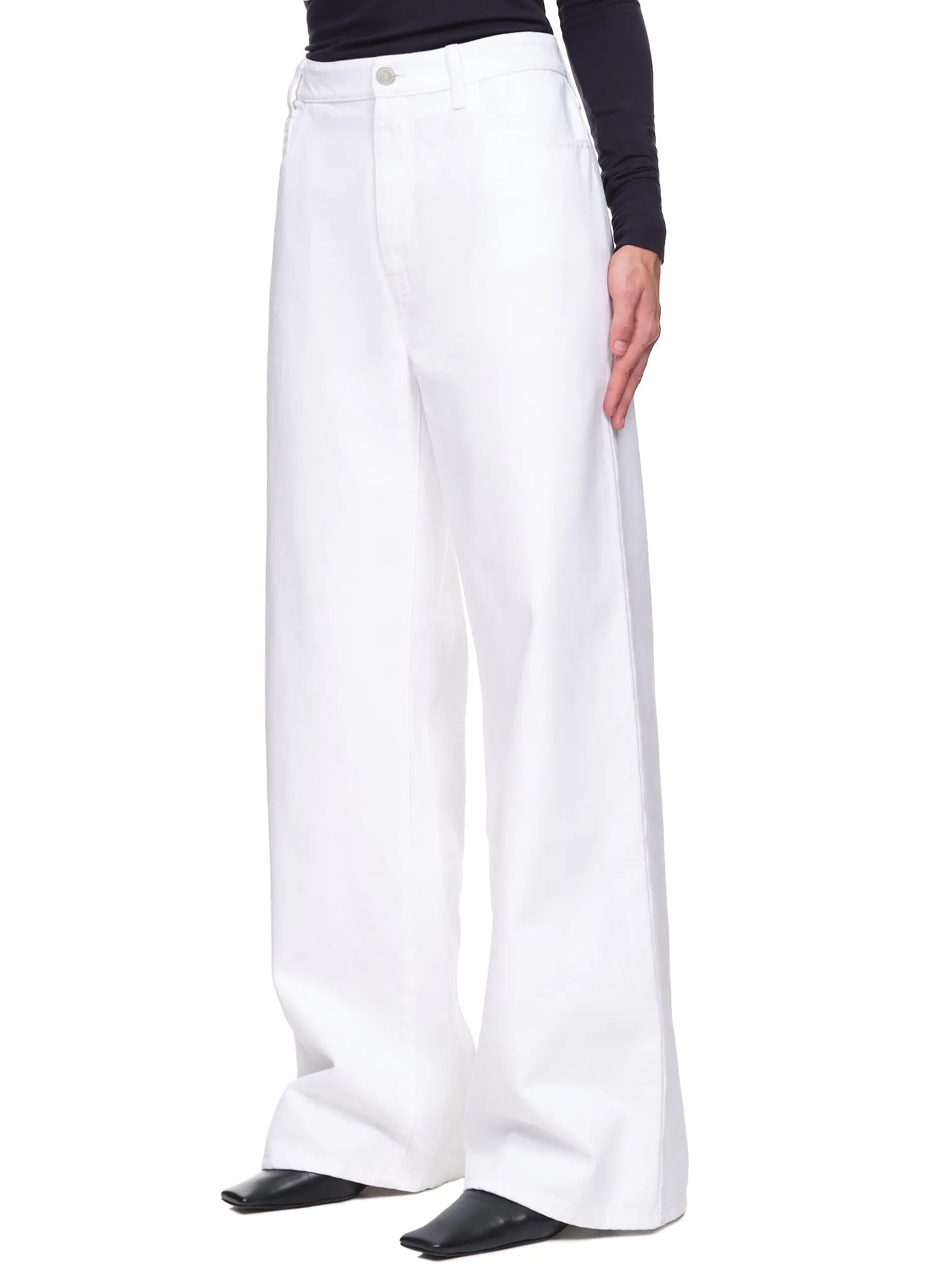 High Waist Wide Leg Jeans (221-W317-10032-0010-WHITE)