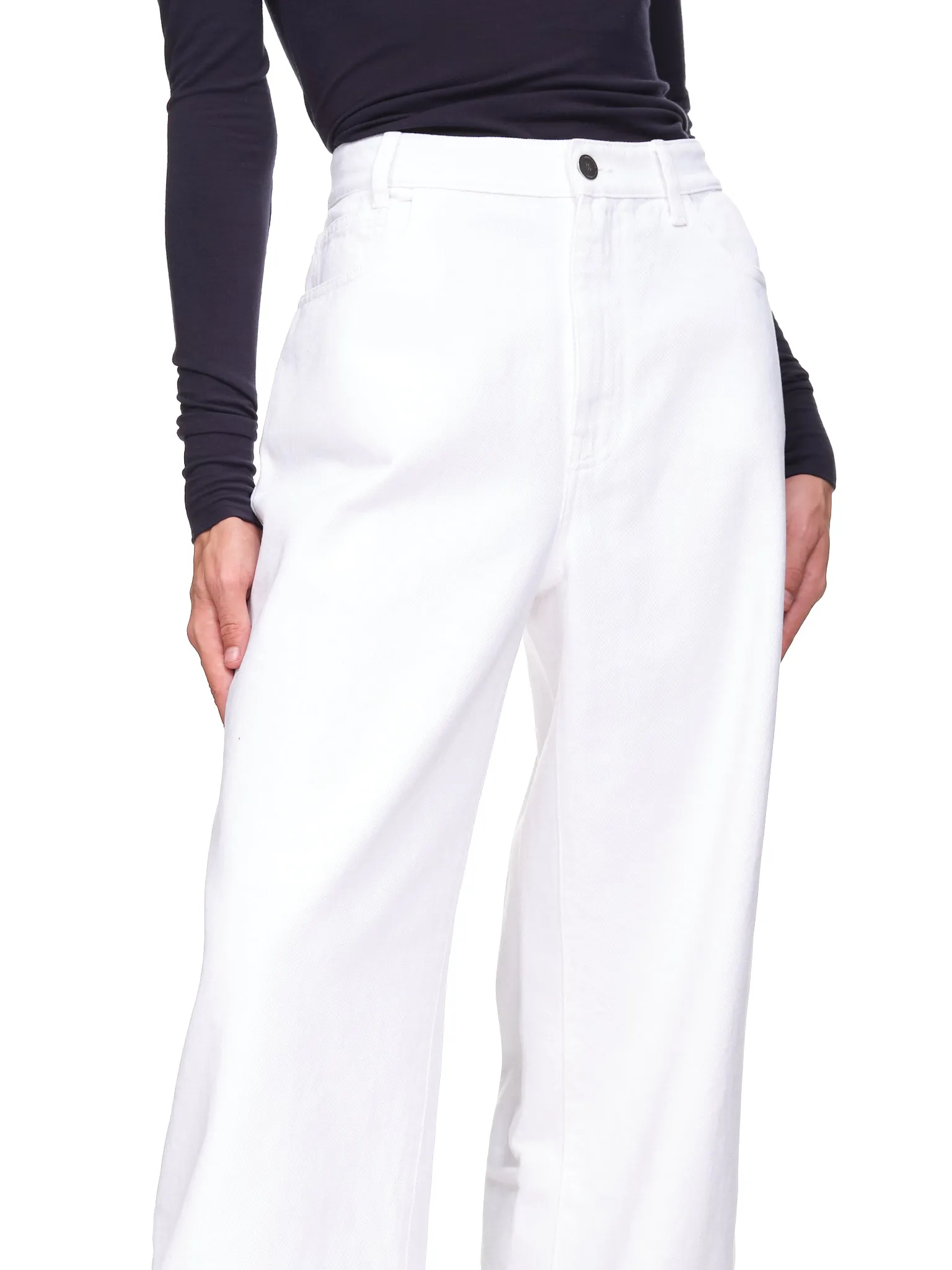 High Waist Wide Leg Jeans (221-W317-10032-0010-WHITE)