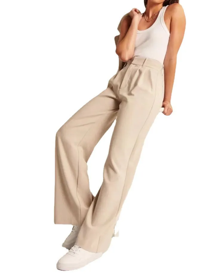 High Waist Wide Leg Pants Versatile Belt