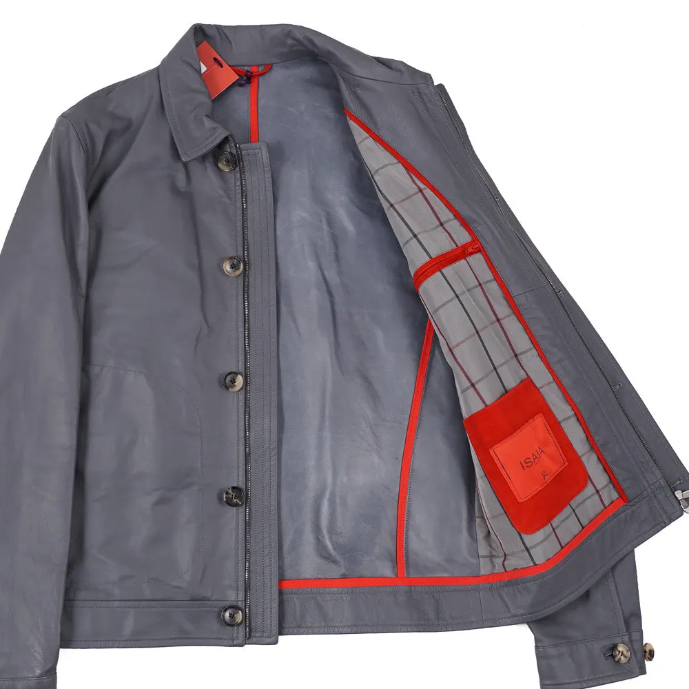 Isaia Flight Jacket in Water Repellent Leather