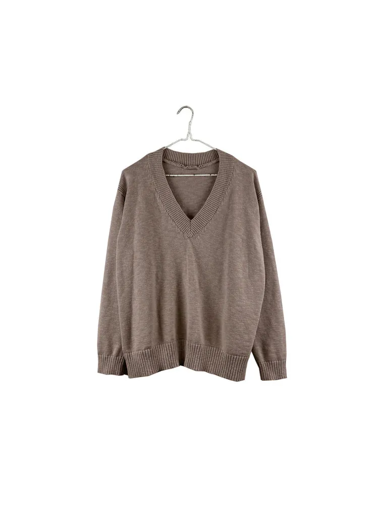 Itk3002 Vneck Sweater - Taupe