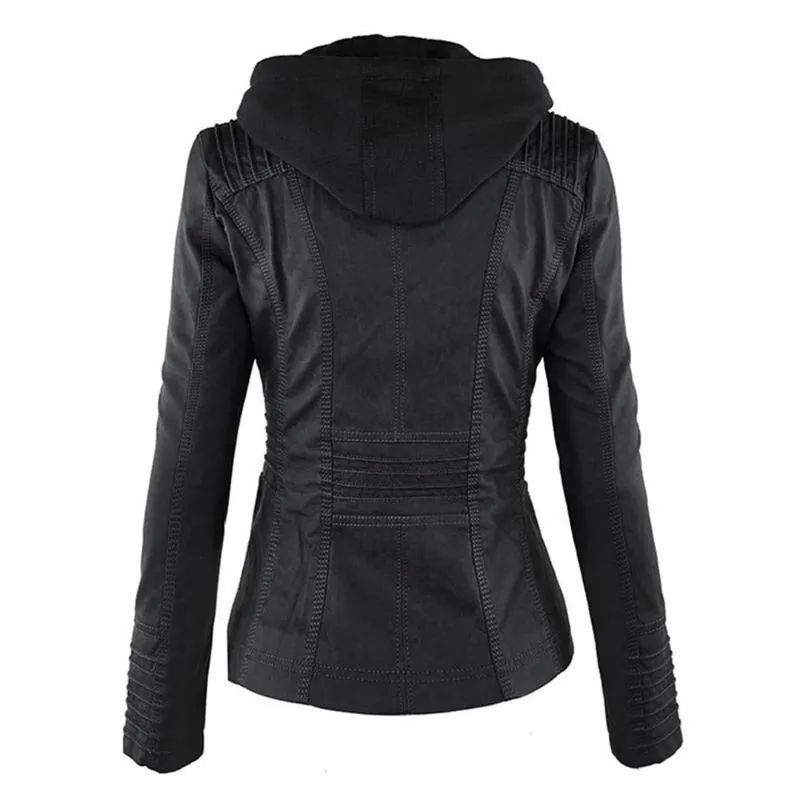 KAYLA™ | WINTER VEGAN LEATHER JACKET FOR WOMEN