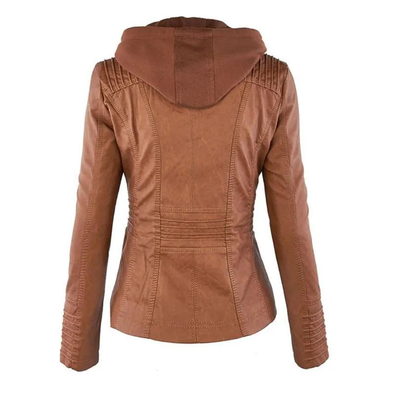 KAYLA™ | WINTER VEGAN LEATHER JACKET FOR WOMEN