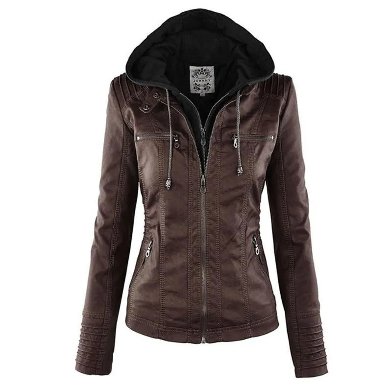 KAYLA™ | WINTER VEGAN LEATHER JACKET FOR WOMEN