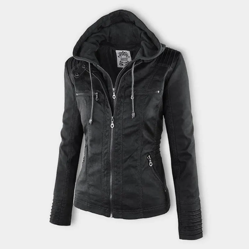 KAYLA™ | WINTER VEGAN LEATHER JACKET FOR WOMEN