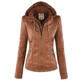 KAYLA™ | WINTER VEGAN LEATHER JACKET FOR WOMEN