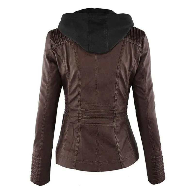 KAYLA™ | WINTER VEGAN LEATHER JACKET FOR WOMEN