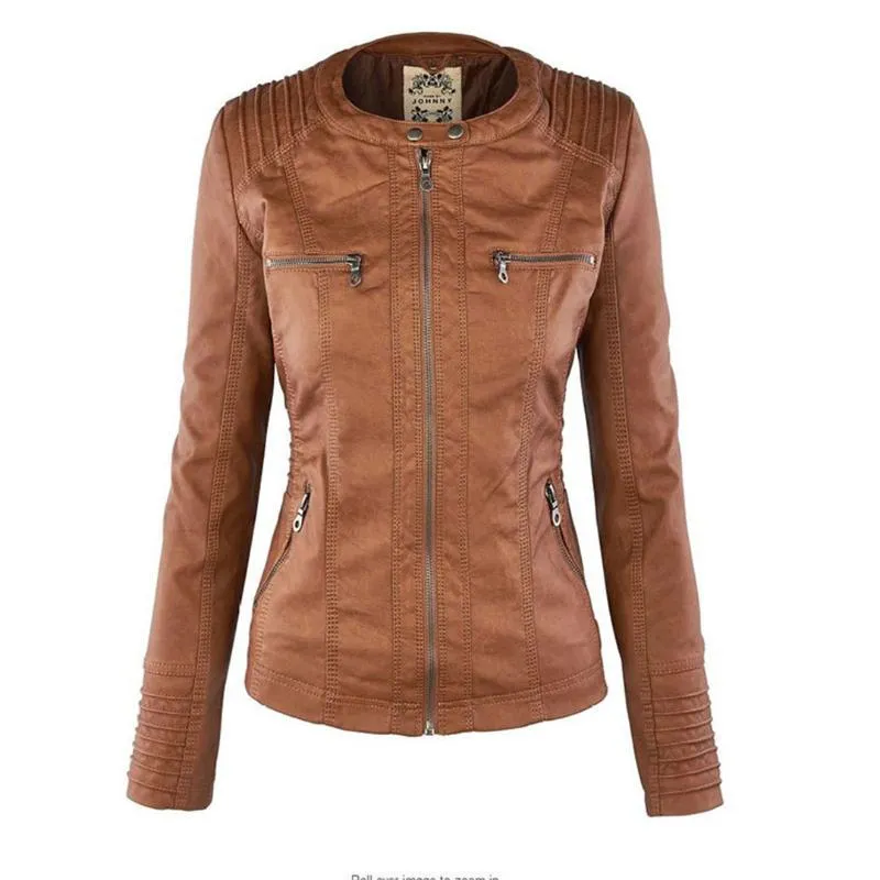 KAYLA™ | WINTER VEGAN LEATHER JACKET FOR WOMEN