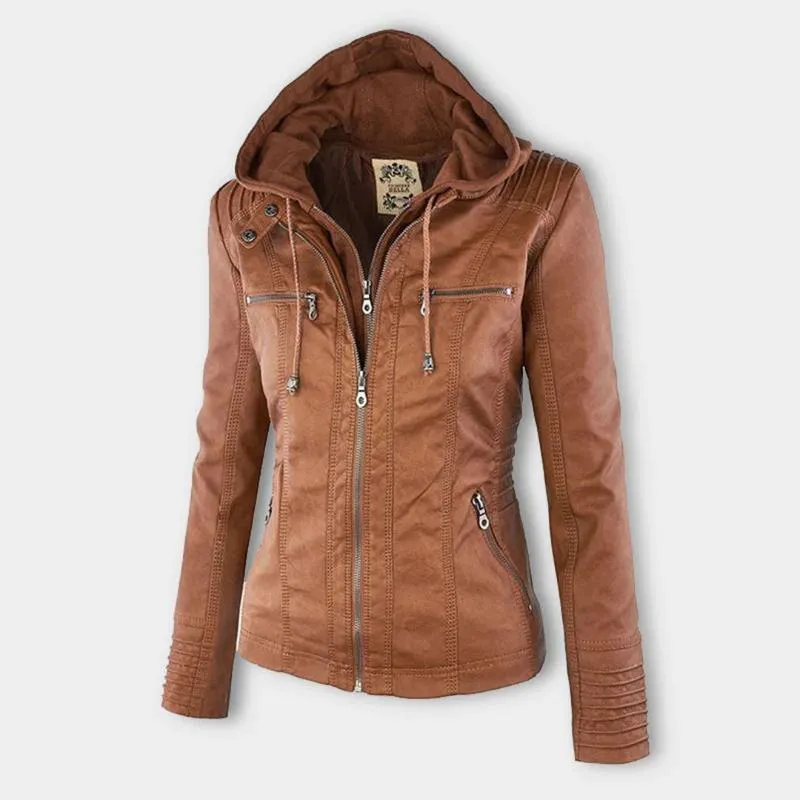 KAYLA™ | WINTER VEGAN LEATHER JACKET FOR WOMEN