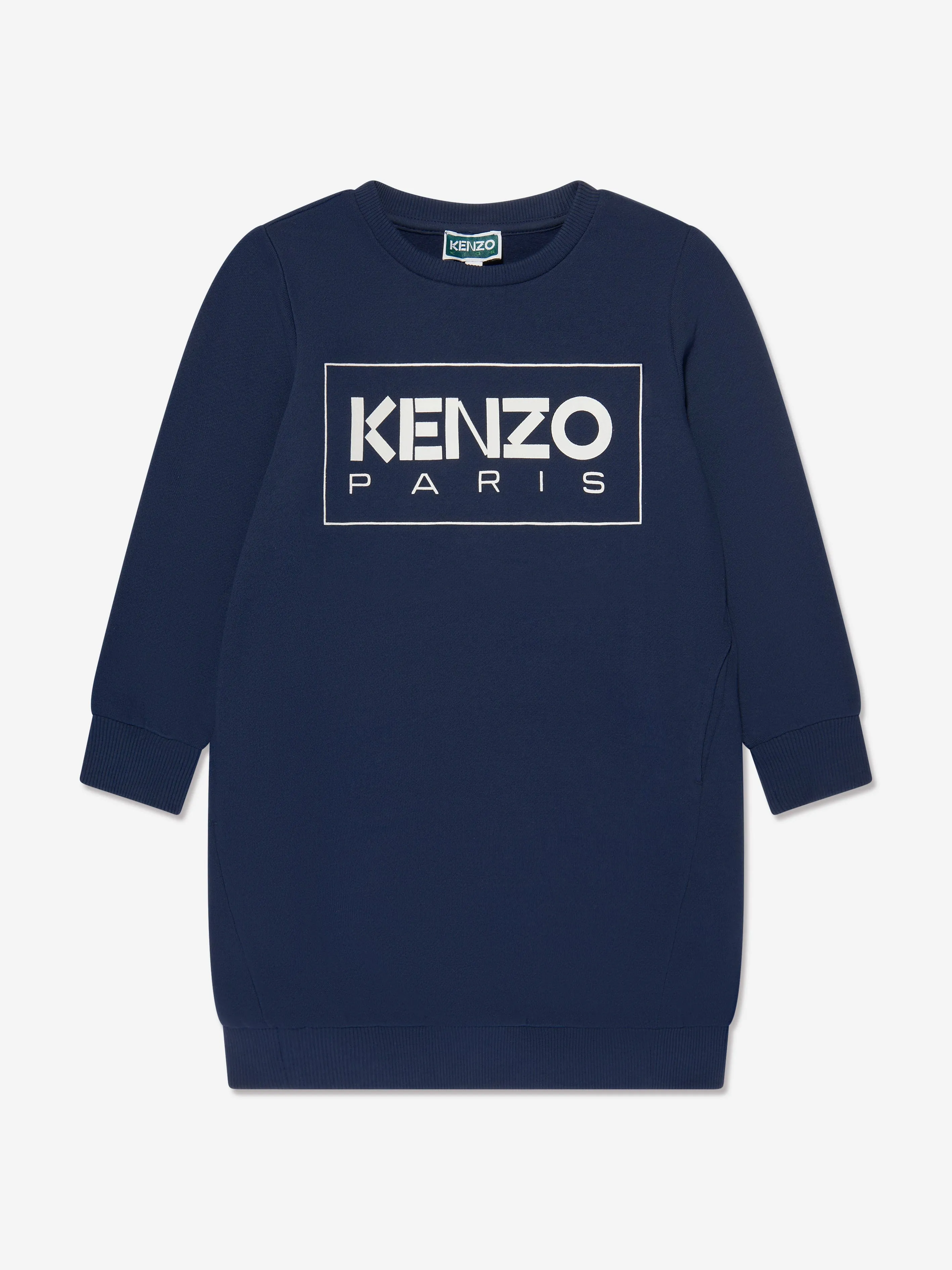 KENZO Girls Logo Sweater Dress in Navy