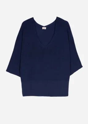 Lenono Loose Knit Sweater: Navy