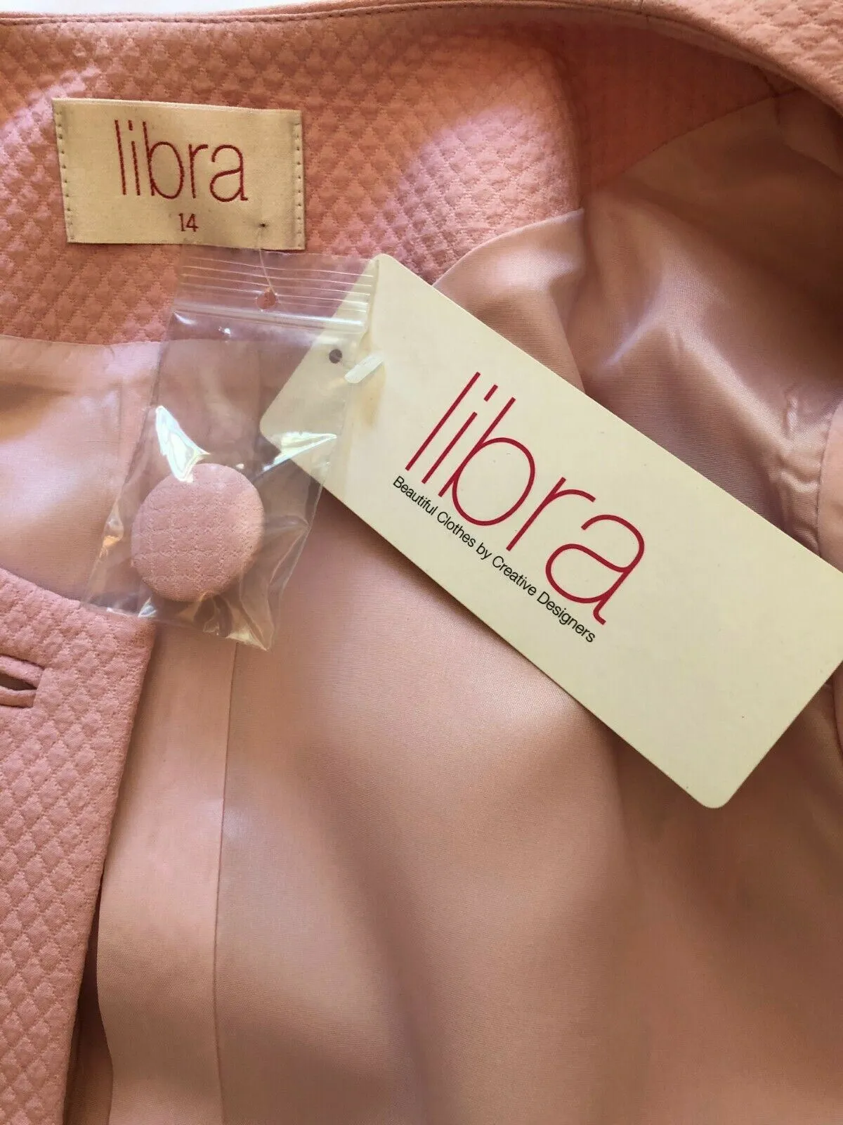 Libra Baby Pink Short Occasion Jacket UK 14 US 10 EU 42  RRP £159