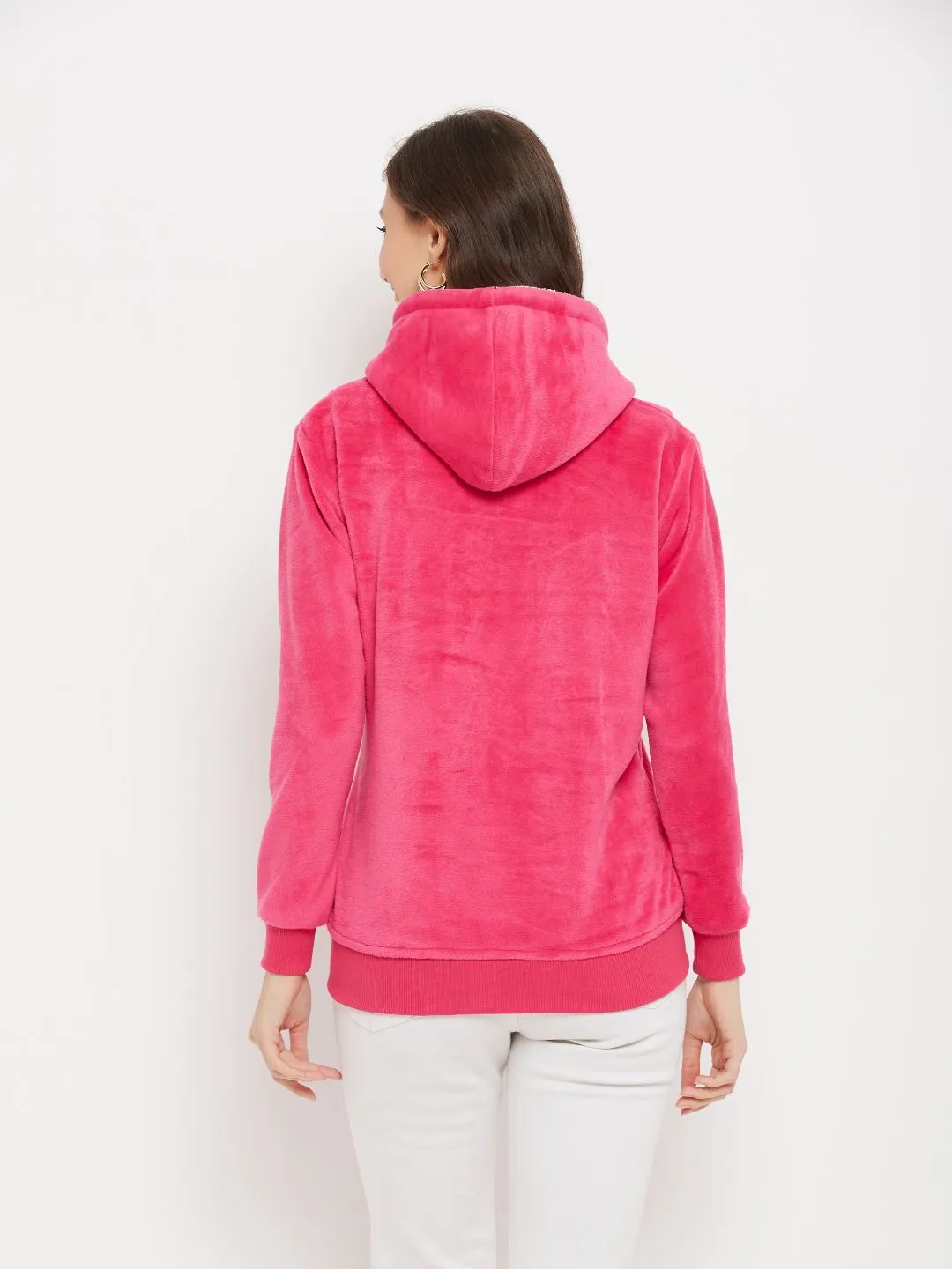 Lightweight Zippered Velvet Jacket With A Hoodie