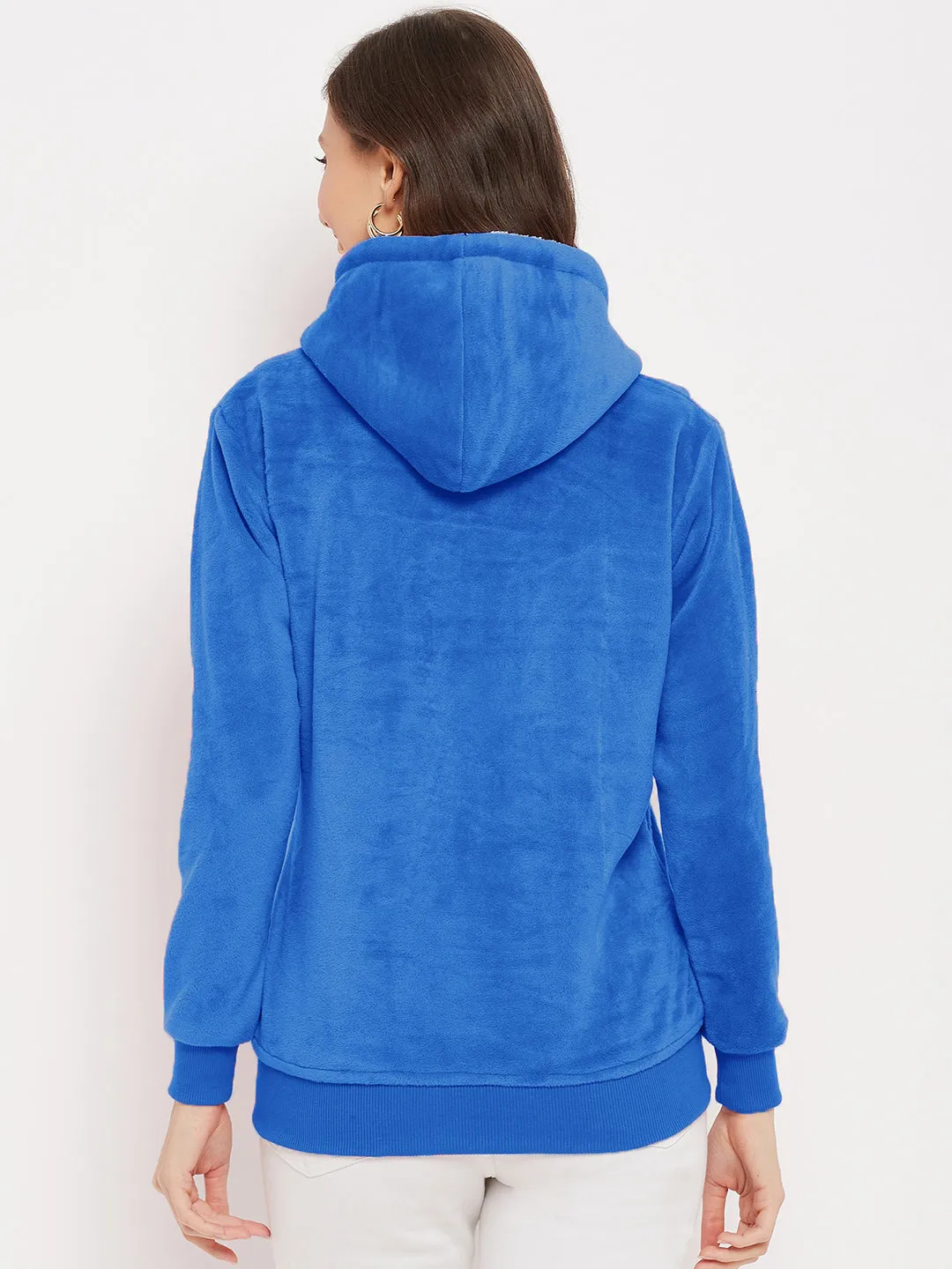 Lightweight Zippered Velvet Jacket With A Hoodie