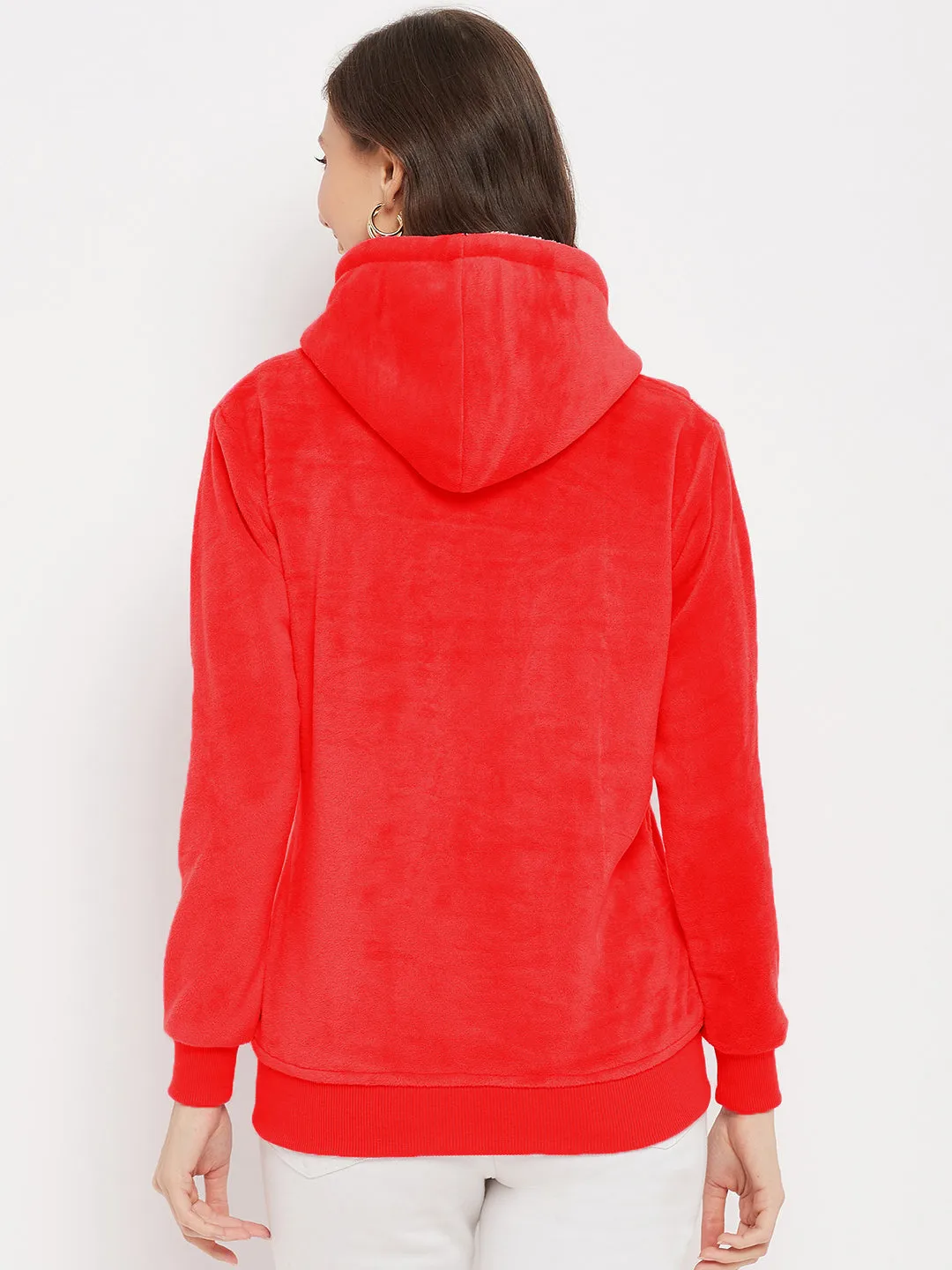 Lightweight Zippered Velvet Jacket With A Hoodie