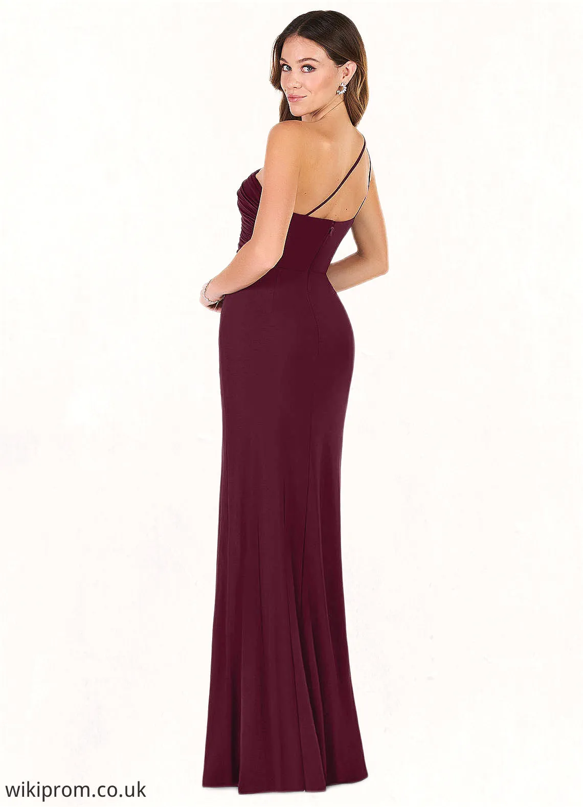 Liliana Sheath One Shoulder Luxe Knit Floor-Length Dress SWKP0019812