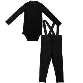 Little Parni Black Baby Overall Set (K478)