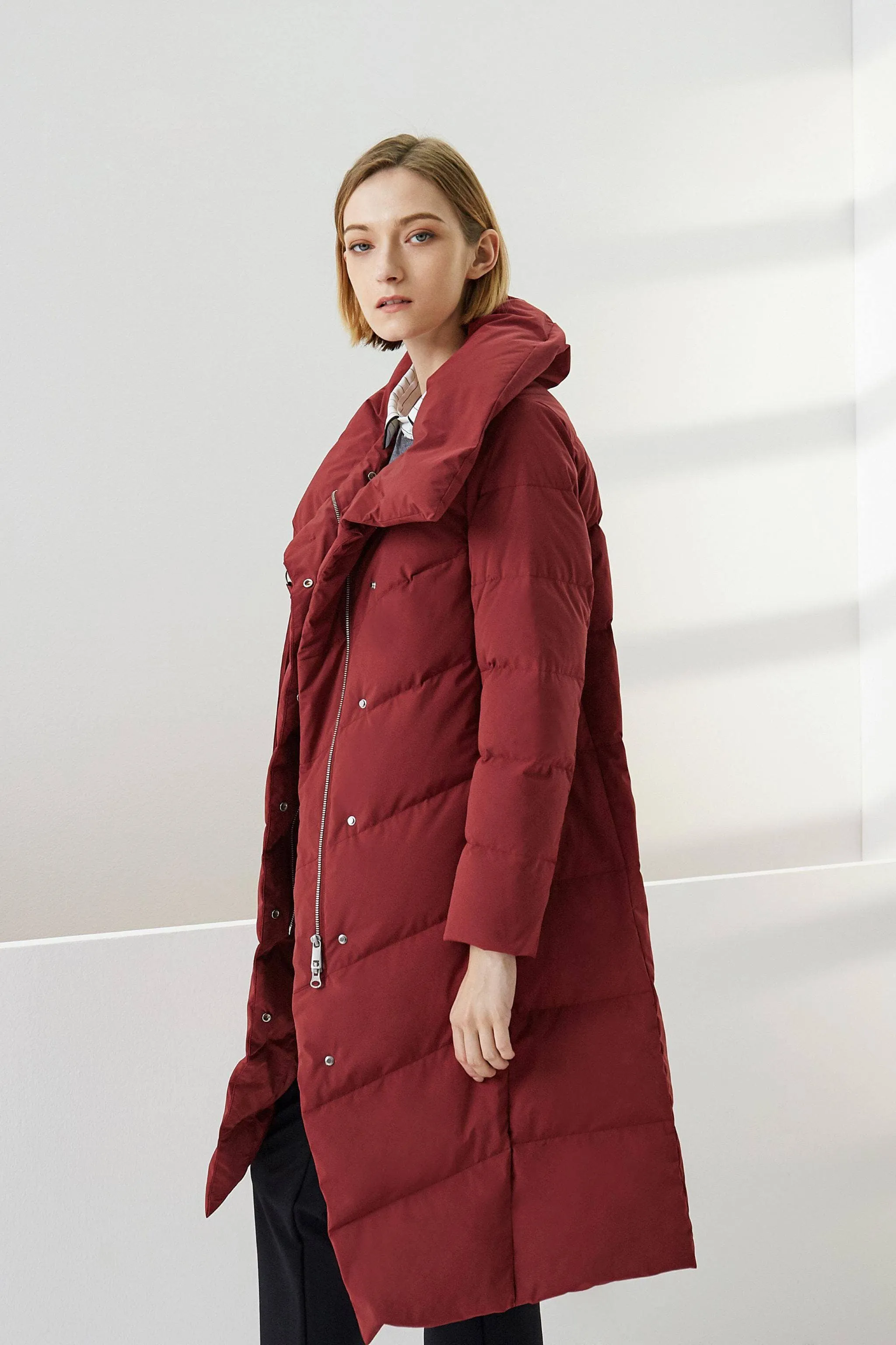 Long Lapel Goose Down Jacket