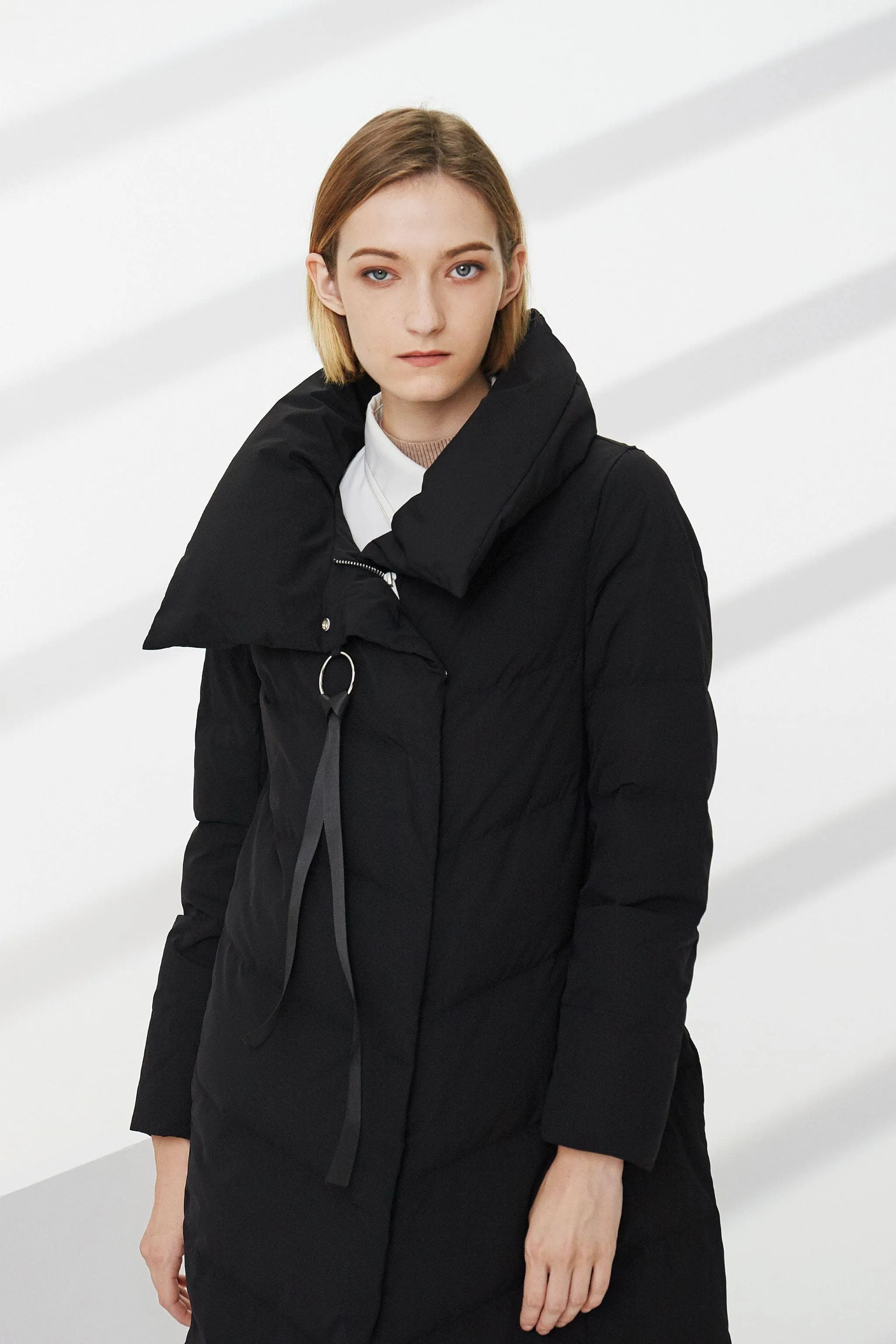 Long Lapel Goose Down Jacket