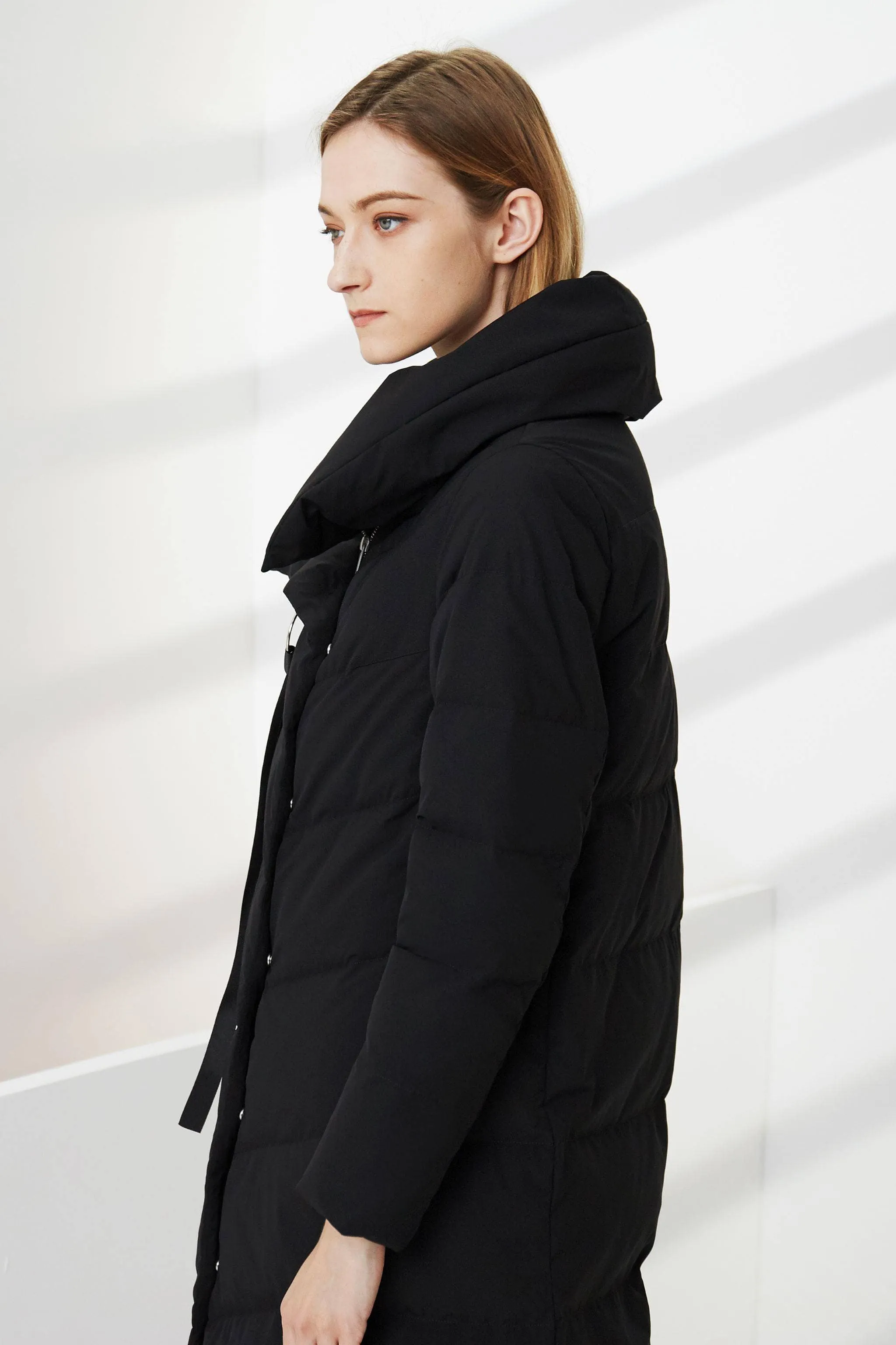 Long Lapel Goose Down Jacket