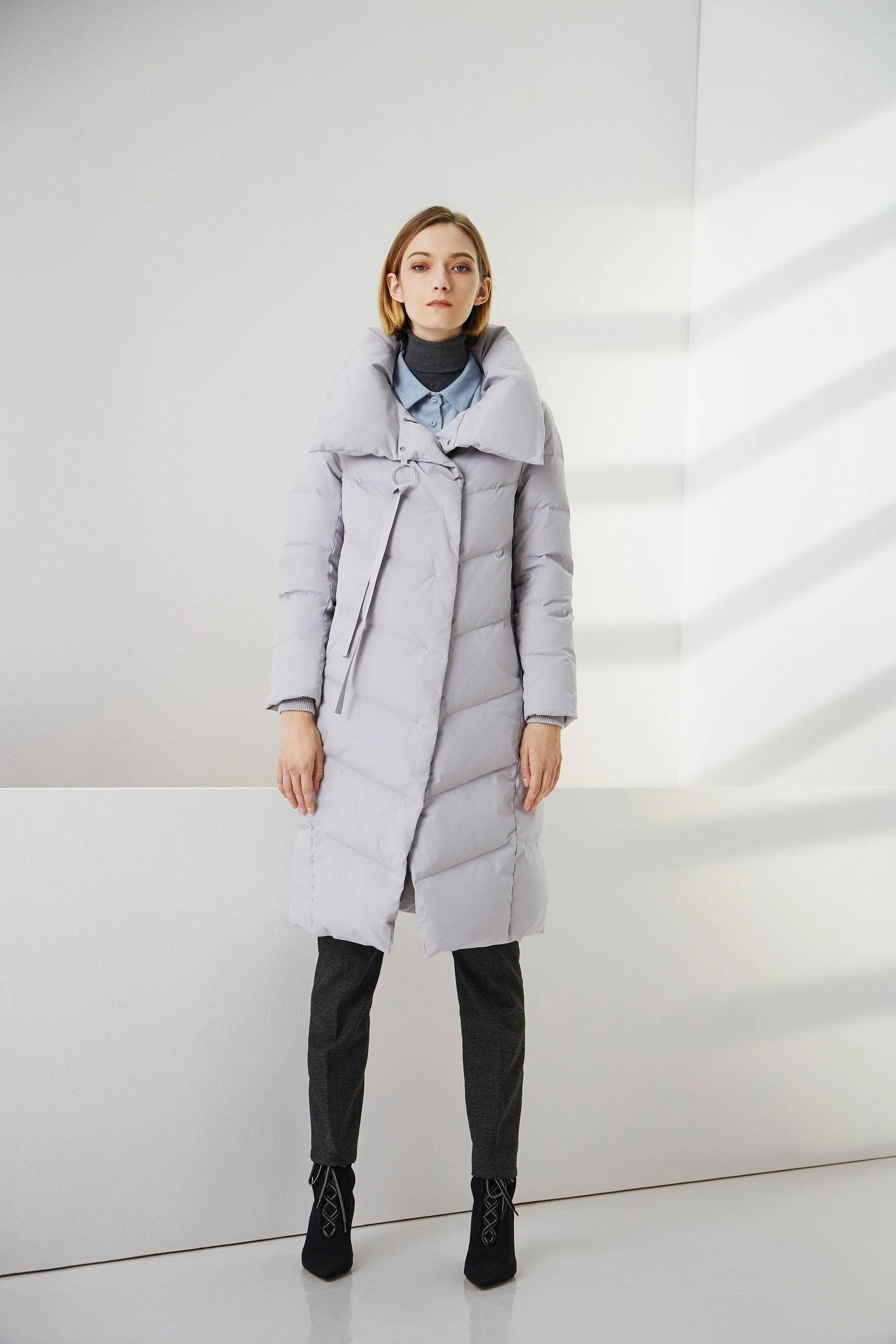 Long Lapel Goose Down Jacket