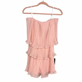 Lulus Gala Ready Light Pink Pleated Strapless Romper NWT- Size S (Sold Out Online!)