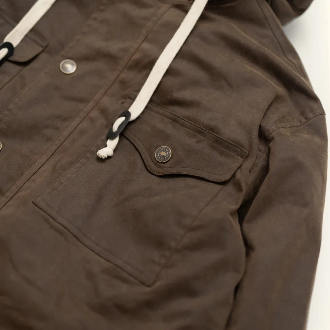 Marshall Hooded Jacket | Waxed Canvas - Dark Khaki