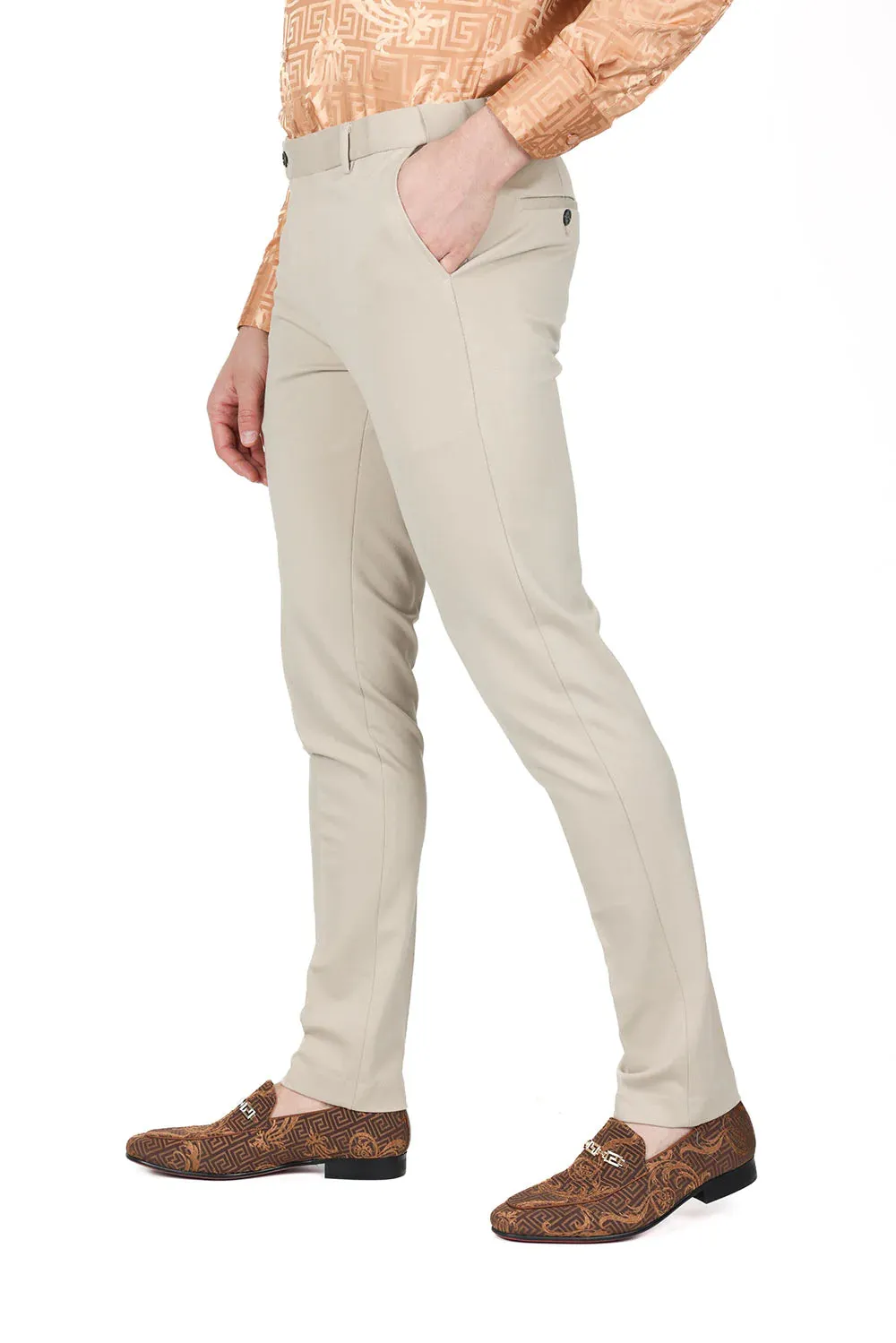 Men's Solid Color Basic Essential Chino Dress Pants