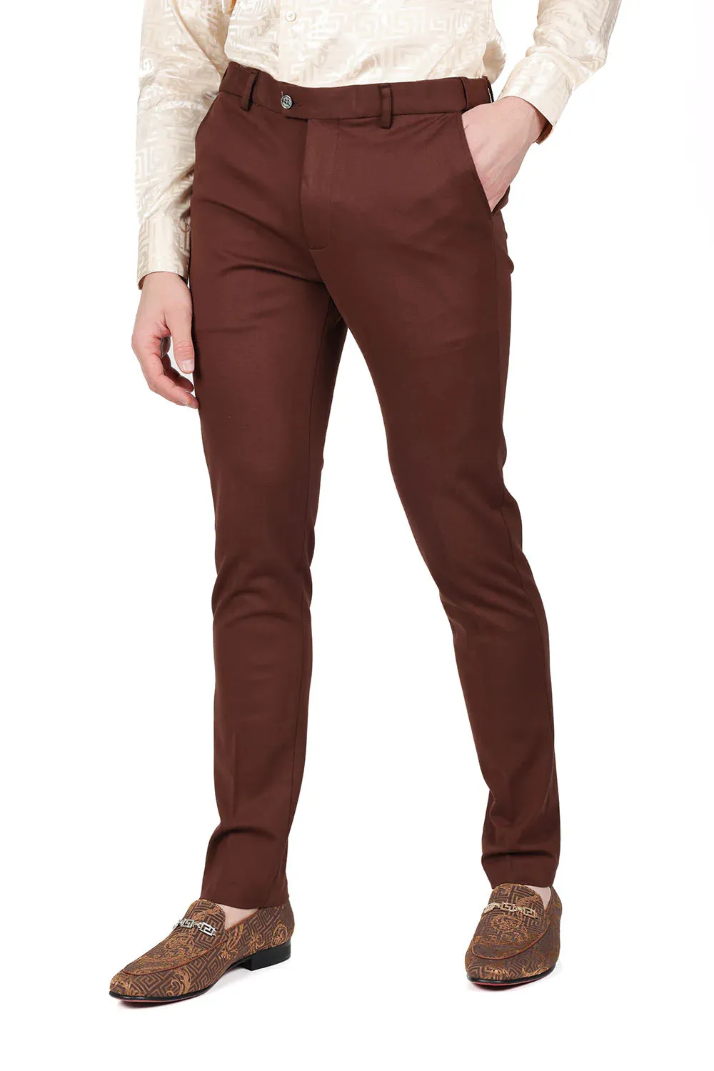 Men's Solid Color Basic Essential Chino Dress Pants