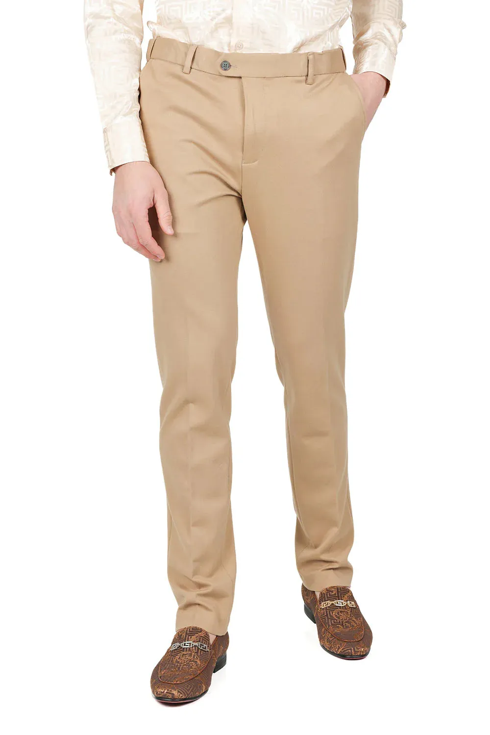 Men's Solid Color Basic Essential Chino Dress Pants