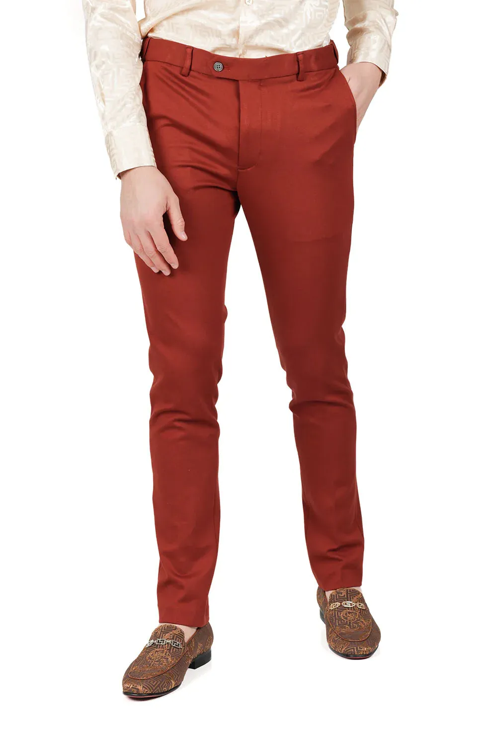 Men's Solid Color Basic Essential Chino Dress Pants