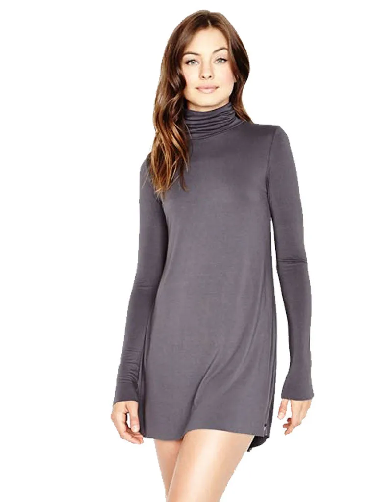 Michael Lauren Leo Turtleneck Mini Dress in Polar Grey