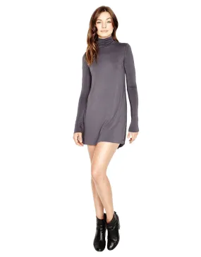 Michael Lauren Leo Turtleneck Mini Dress in Polar Grey