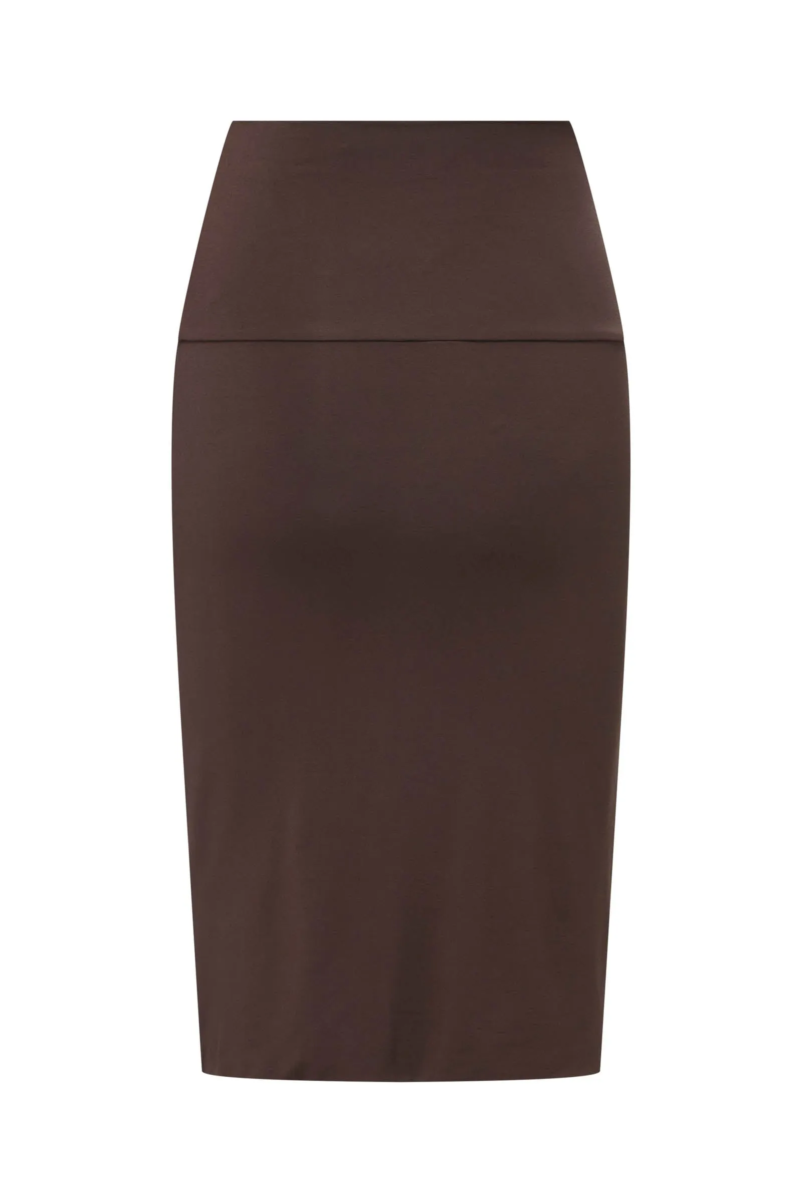 MODAL PENCIL SLIM SKIRT (BROWN)