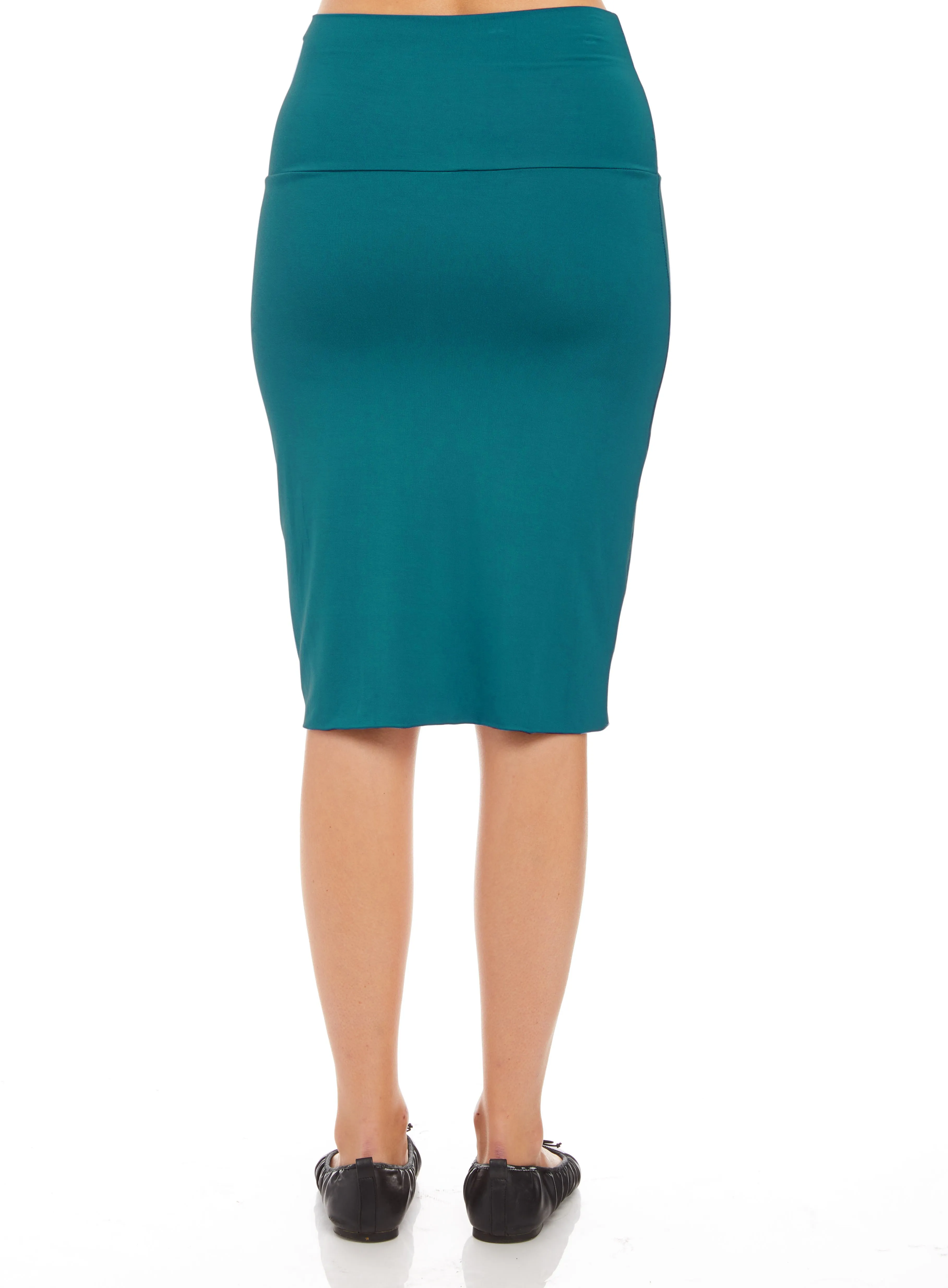 MODAL PENCIL SLIM SKIRT (EVERGREEN)