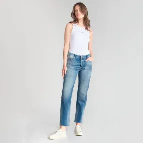 Mom Basic High Waist Jeans - Destroyed Blue