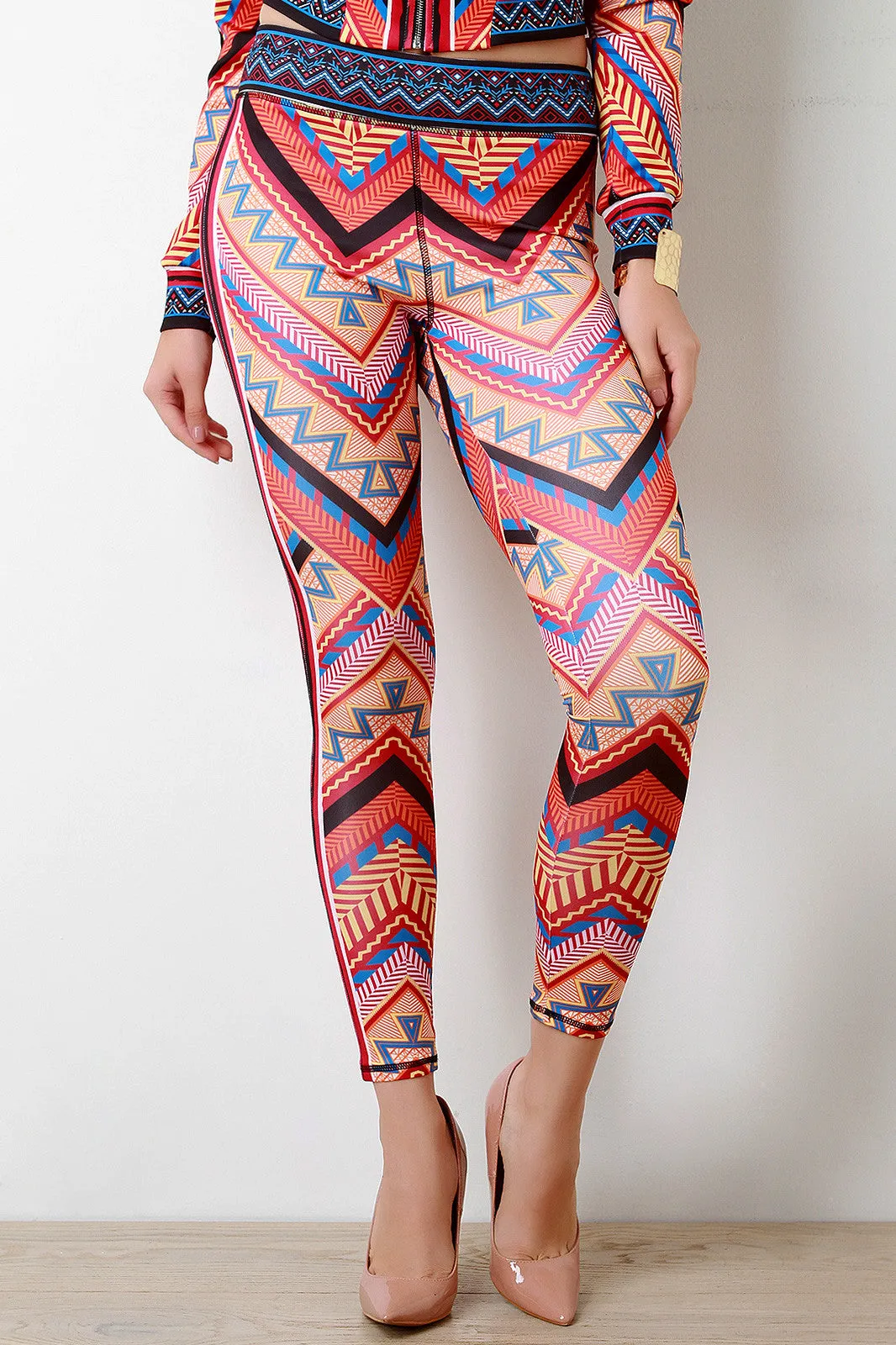 Native American Print High Waist Leggings