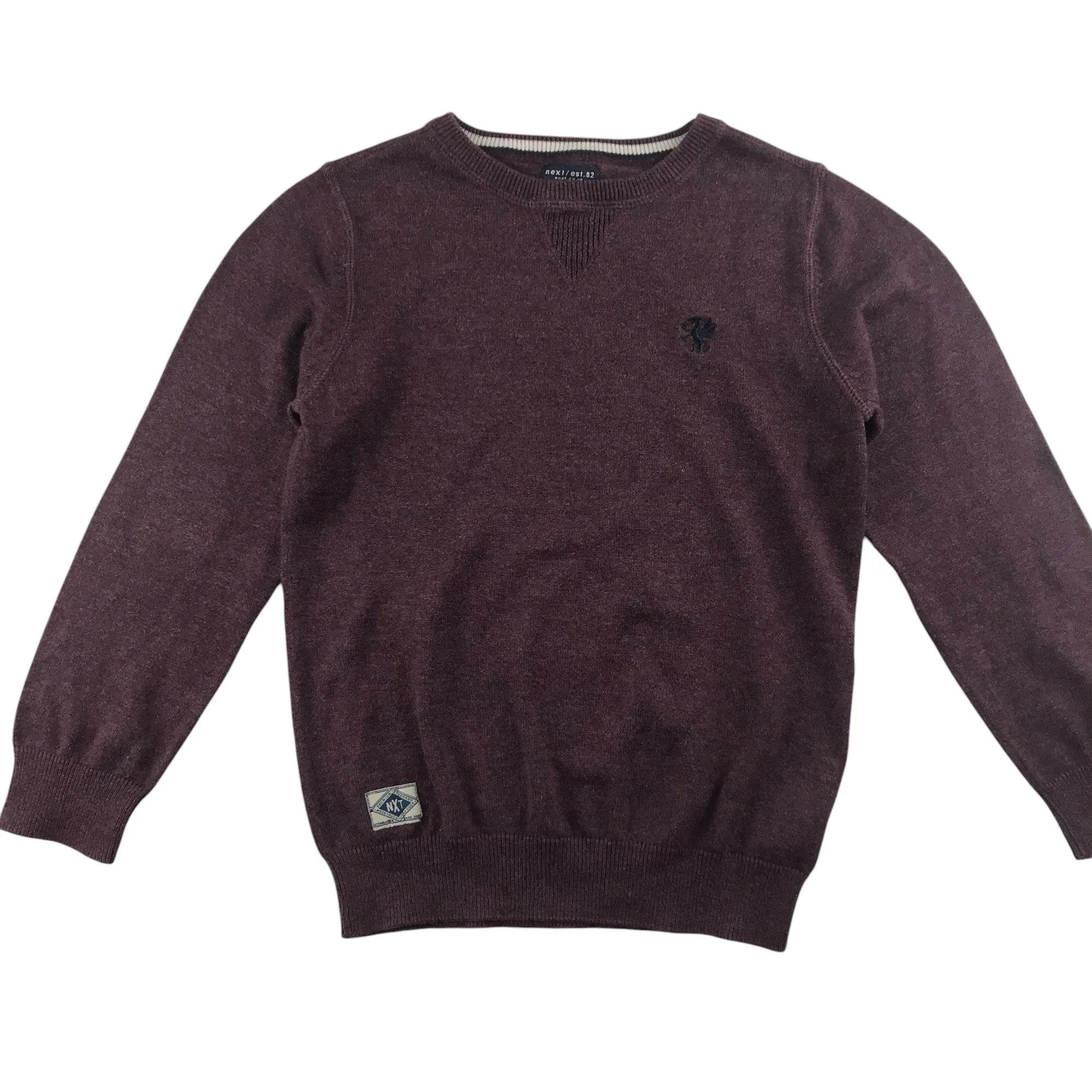 Next jumper 7-8 years dusty burgundy knitted cotton