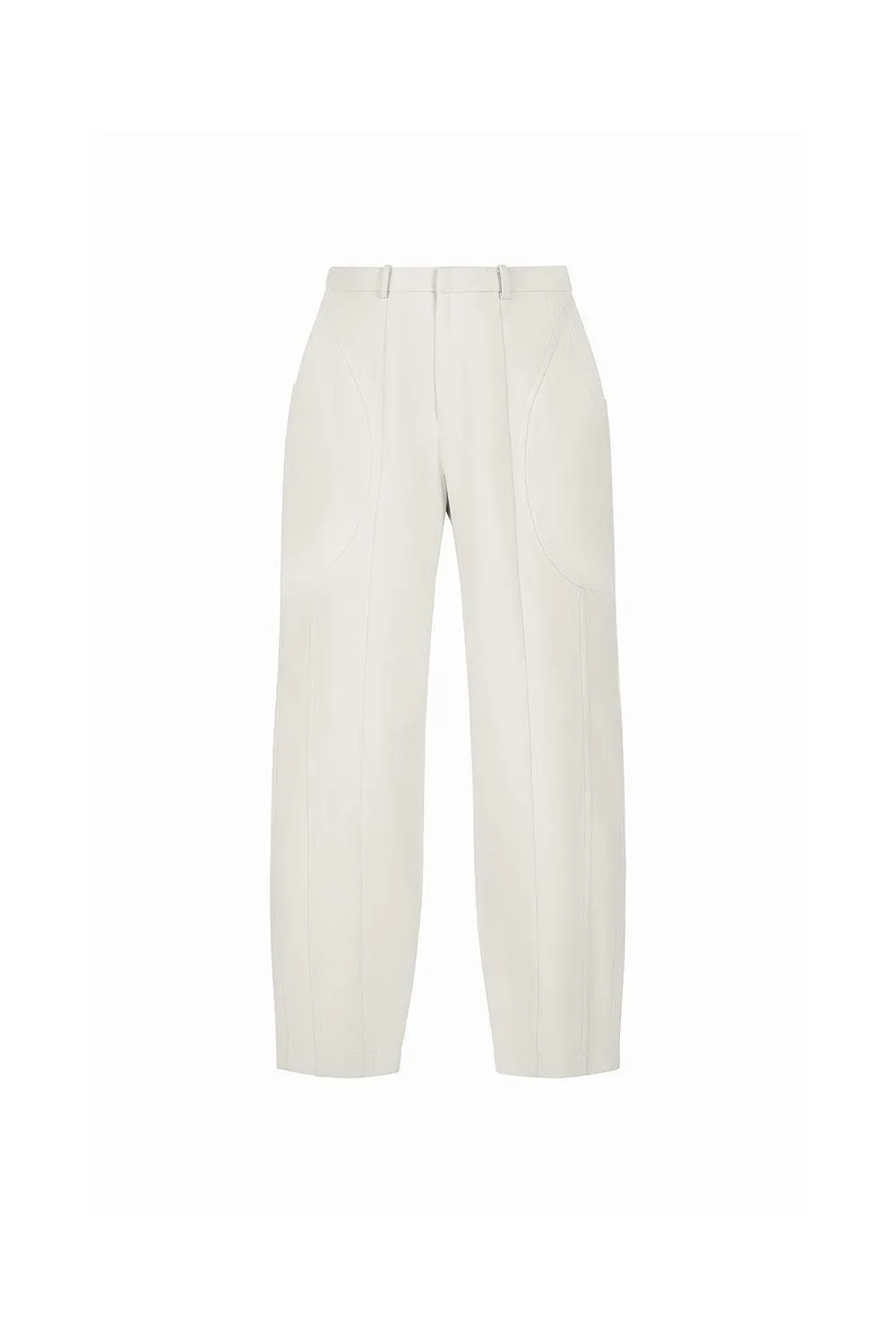 Nha Pegged High Waist Khaki Seven-Eighth Pants