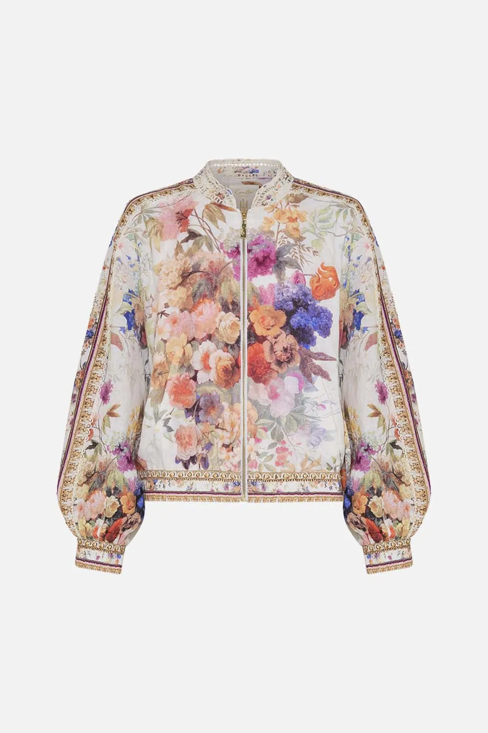 PANELLED SLEEVE BLOUSON BOMBER FRIENDS WITH FRESCOS