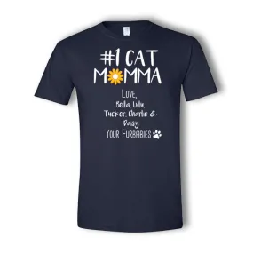 Personalized #1 Cat Momma 5 Pet T-Shirt