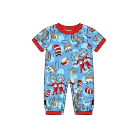 pre-order SR0587 baby boy cartoon short sleeve romper