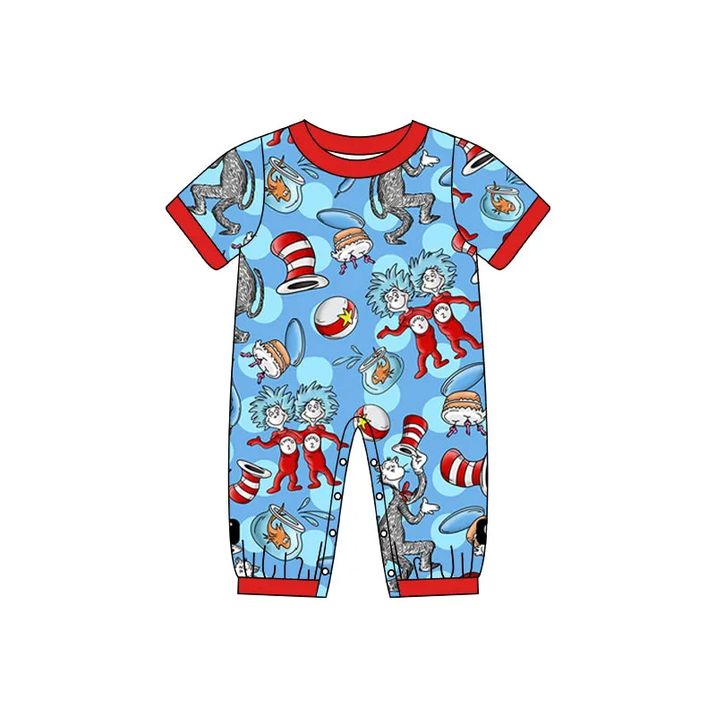 pre-order SR0587 baby boy cartoon short sleeve romper