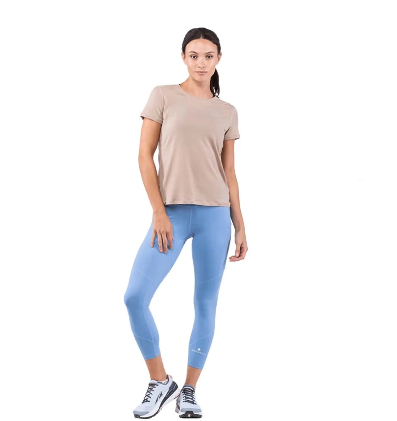 Ronhill Tech Crop Tight (Womens) - Lake Blue/Vanilla