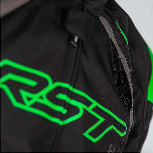 RST S-1 CE Textile Jacket - Black / Grey / Neon Green