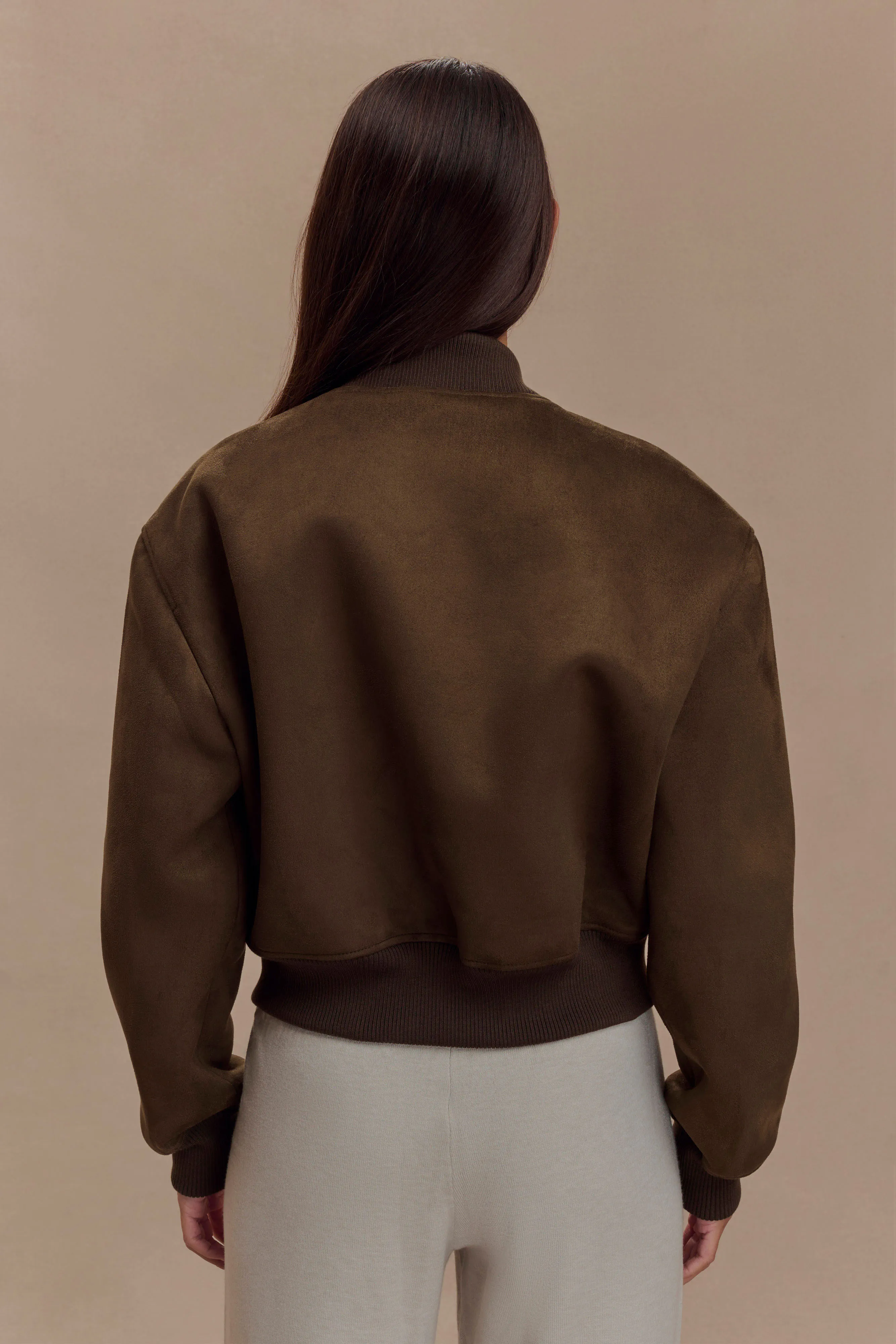 Rudy Suede Bomber Jacket - Chocolate