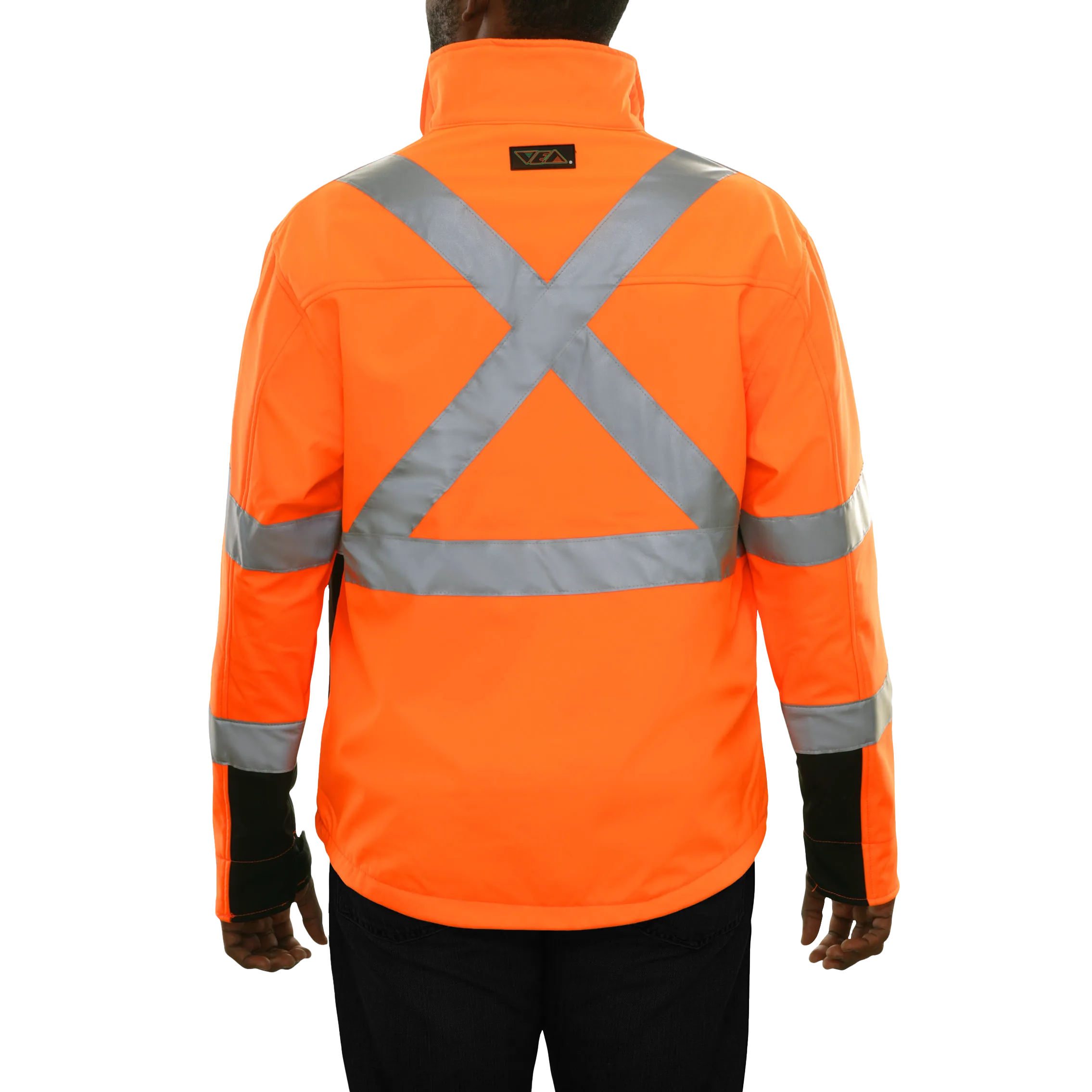 Safety Jacket Hi Vis Soft Shell Water Resistant X-Back Orange