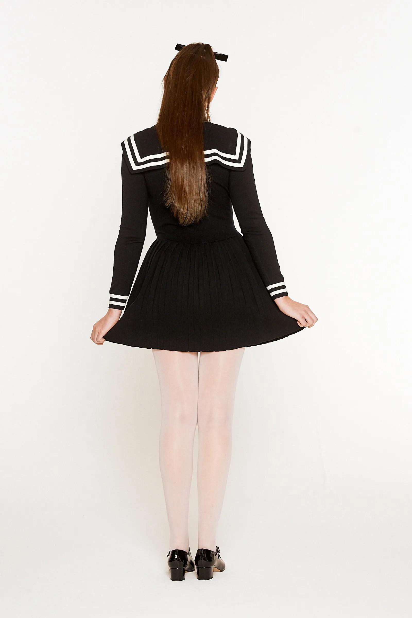 Sailor Pleated Knit Dress