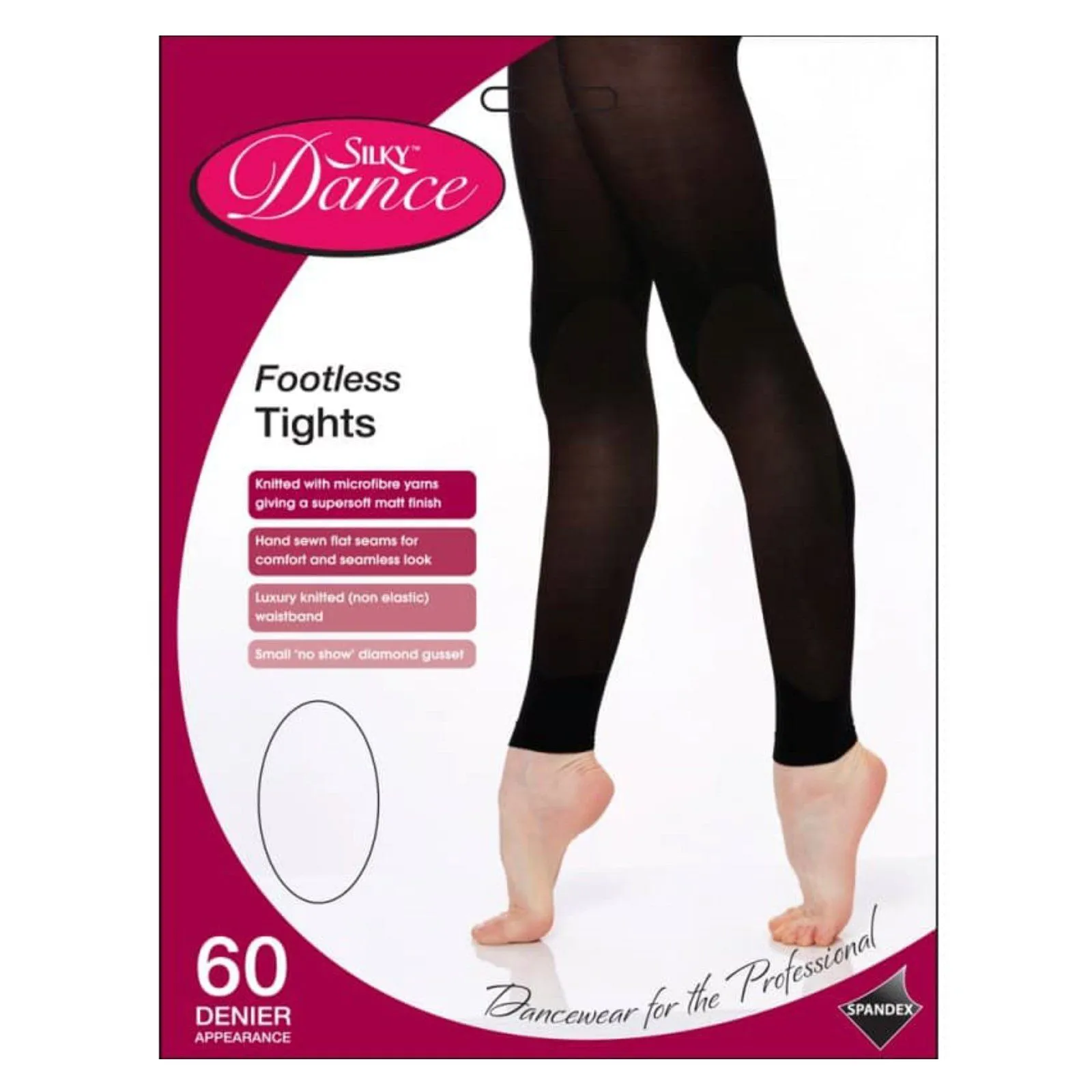 'SILKY' BRAND 60 DENIER BALLET DANCE FOOTLESS TIGHTS